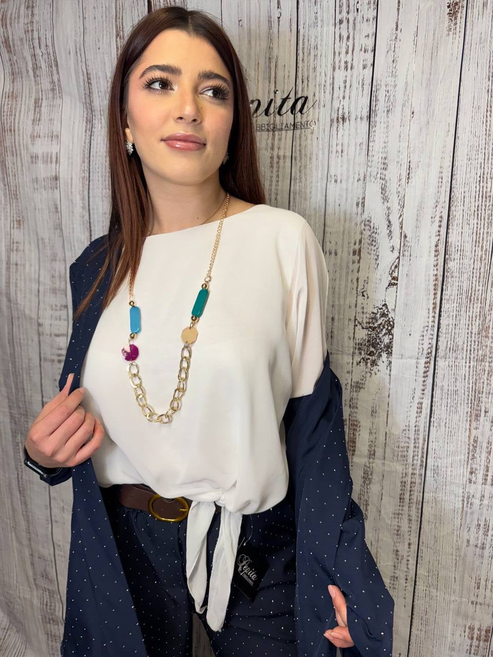 BLUSA DELIA NODO BIANCA