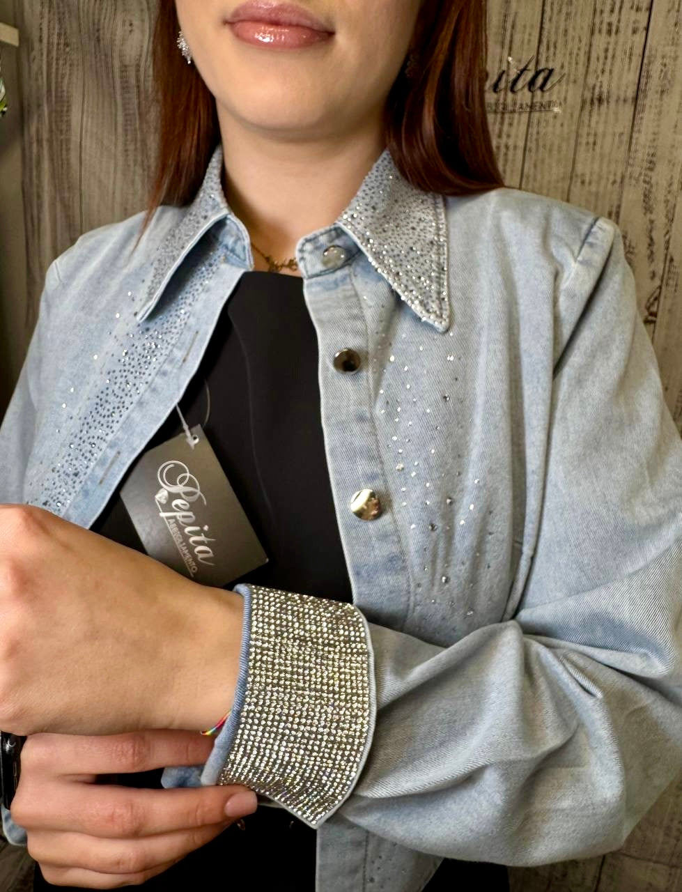 GIACCA JEANS STRASS