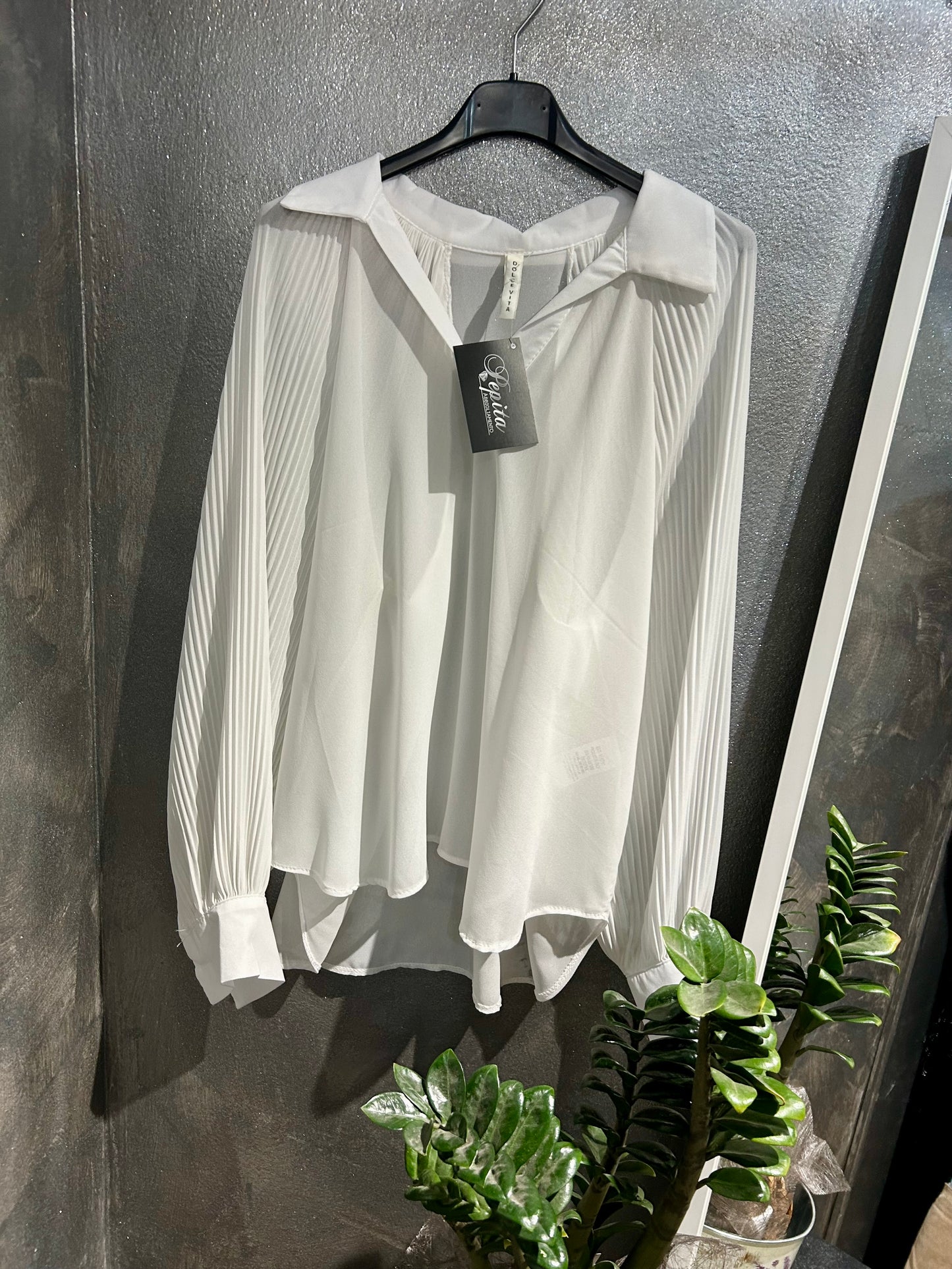 CAMICIA PLISSE' BIANCA