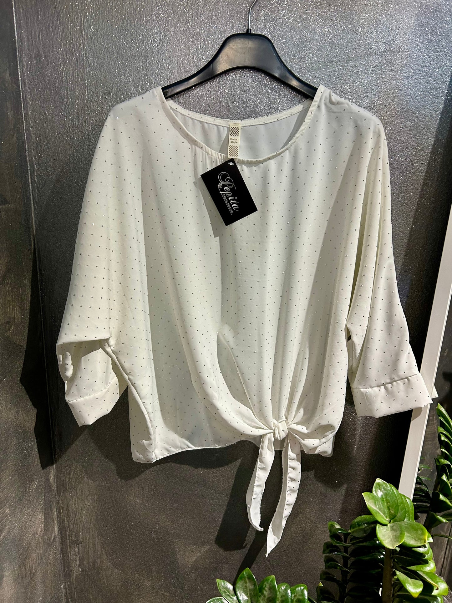 BLUSA NODO BRILL BIANCA
