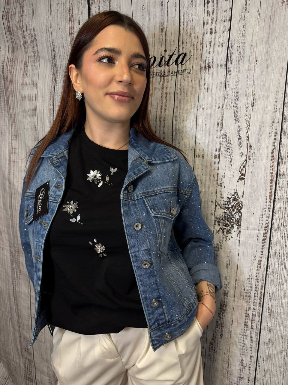 GIACCA JEANS BRILLANTINI