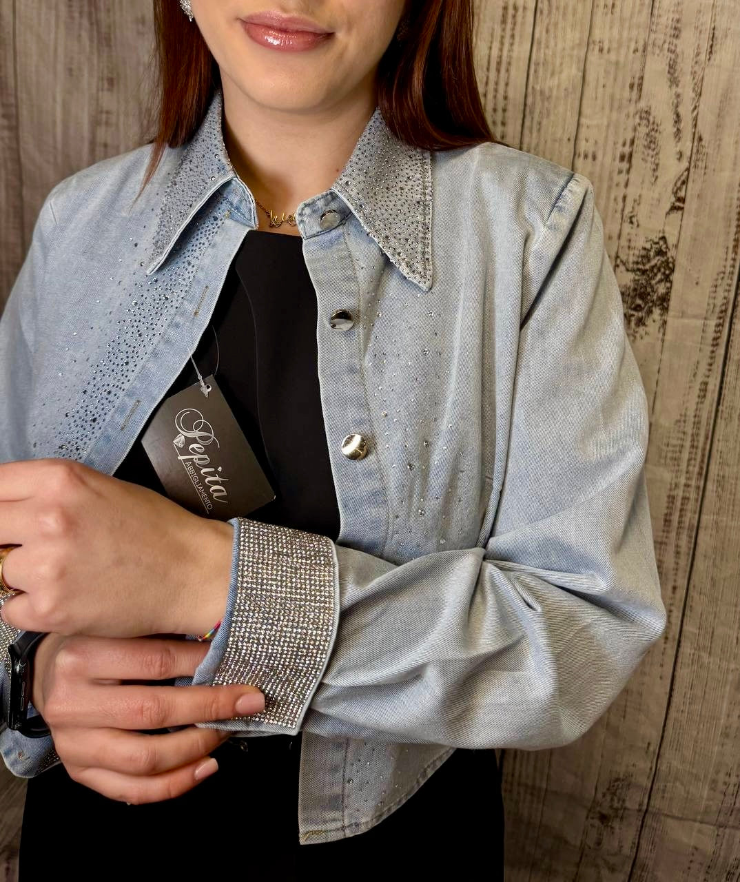 GIACCA JEANS STRASS