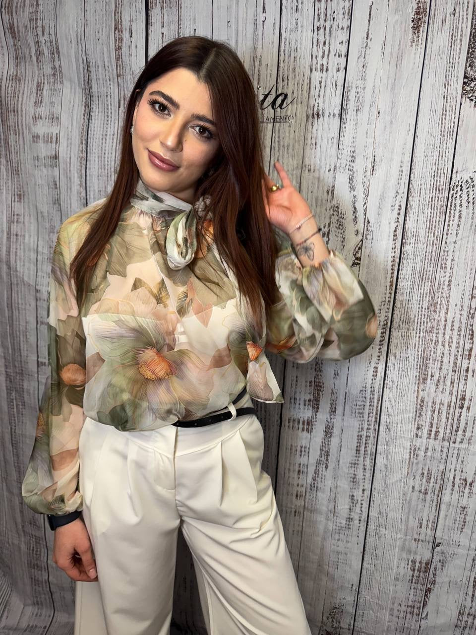 CAMICIA DALIA FIORI VERDE