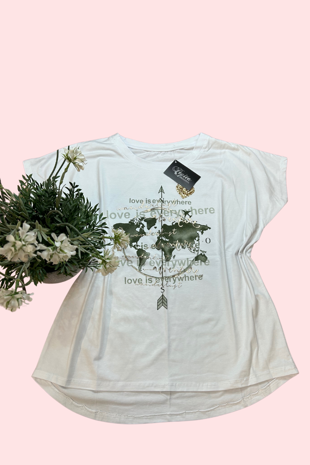 T-SHIRT OVER SCRITTE+MONDO