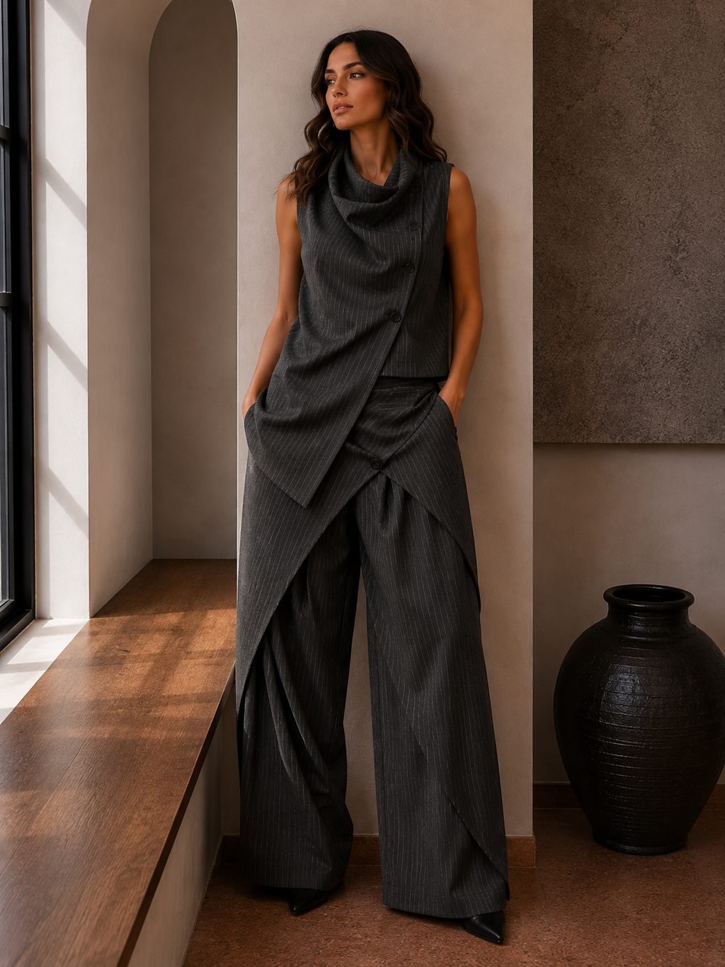 Pantalone Harem Gessato