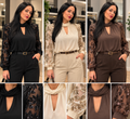 Blusa maniche Pailettes
