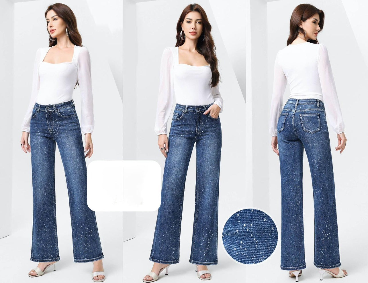 Jeans Palazzo Brillantini