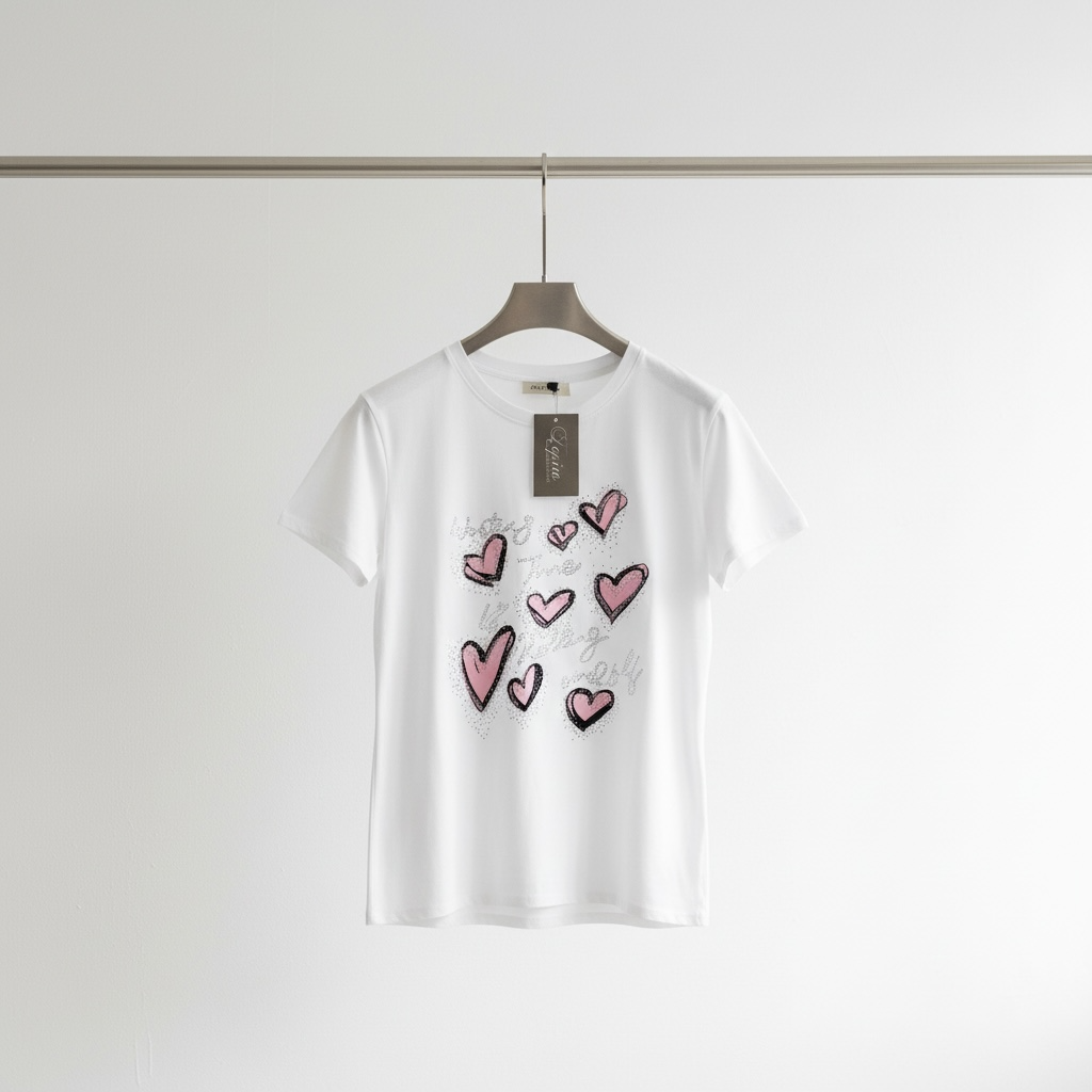 T-Shirt Cuori & Scritte