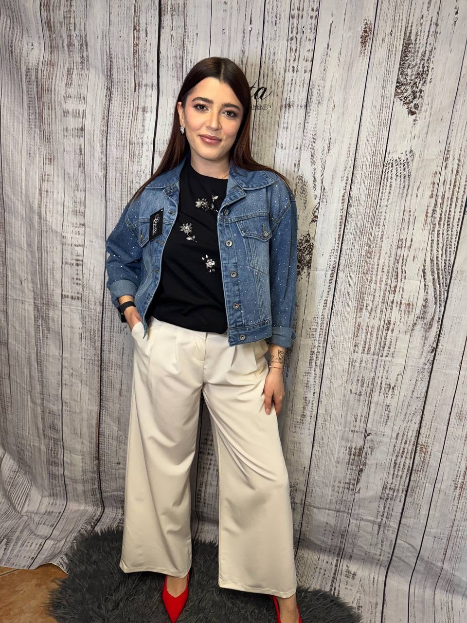 GIACCA JEANS BRILLANTINI