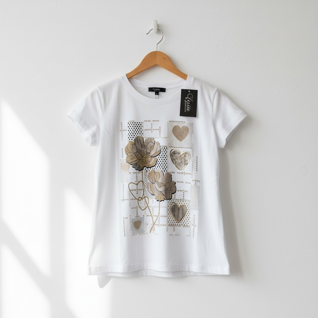 T-Shirt Fiori Cuori