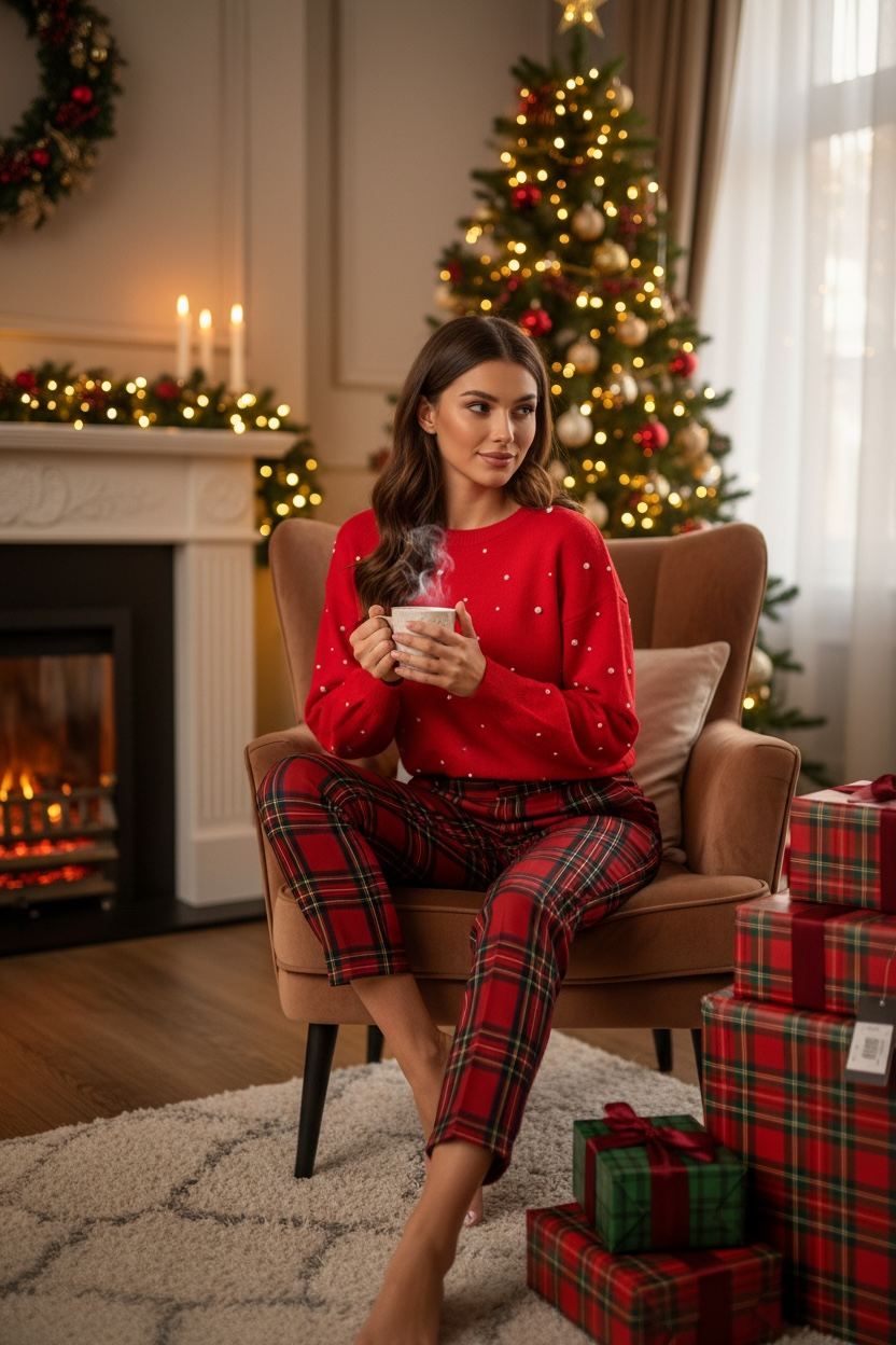 Pantalone Rosso Tartan