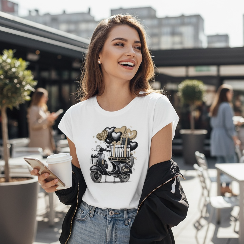 T-Shirt Over Vespa
