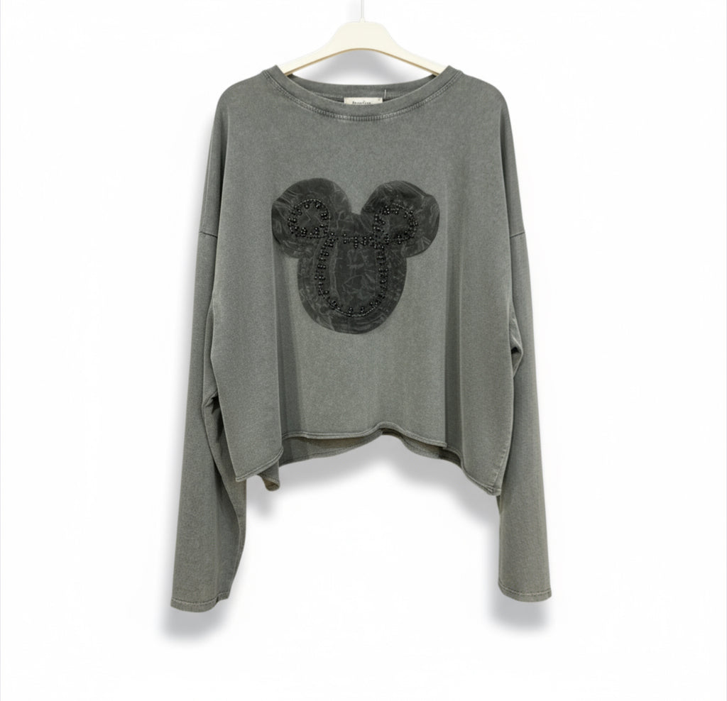 Felpa Crop Topolino