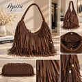 Borsa Frange Marrone